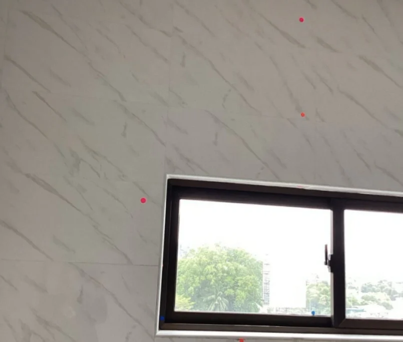 Kitchen sink wall with marble tiles and window —Project by Ray & Mist Design Sdn. Bhd.