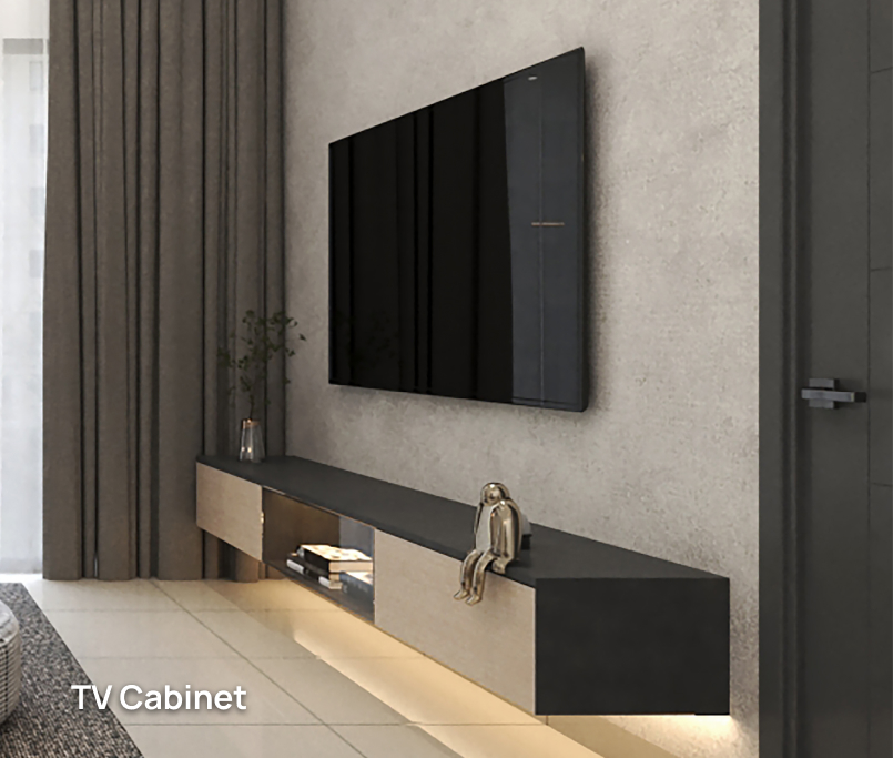 Build TV cabinet and TV wall panel with Ray & Mist Design's