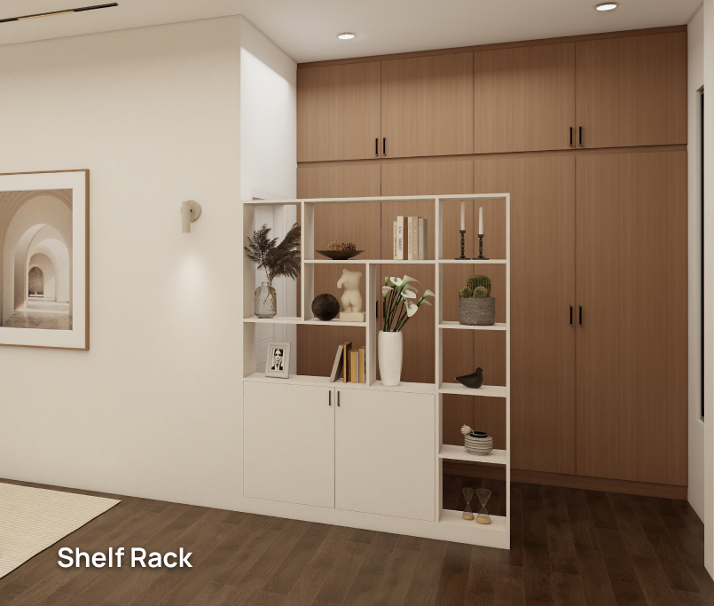 Display shelf built by Ray & Mist Design Sdn Bhd's carpenters