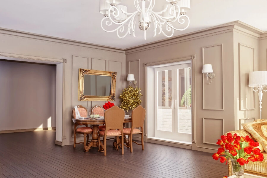 Classic wainscotting design for home